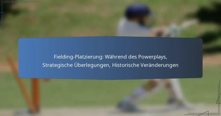 Fielding-Platzierung: Während des Powerplays, Strategische Überlegungen, Historische Veränderungen