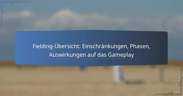Fielding-Übersicht: Einschränkungen, Phasen, Auswirkungen auf das Gameplay