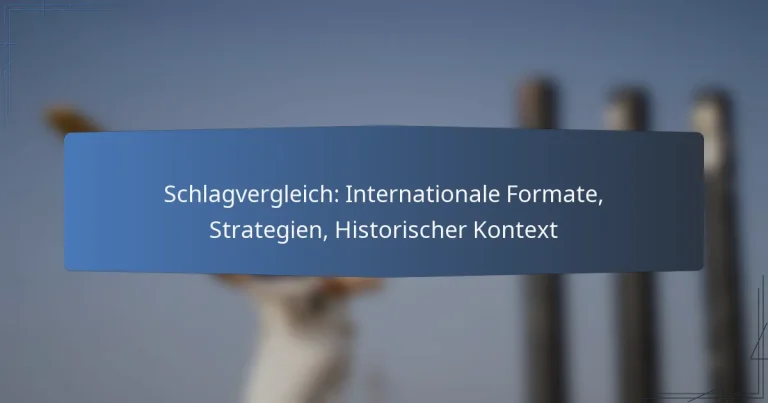 Schlagvergleich: Internationale Formate, Strategien, Historischer Kontext