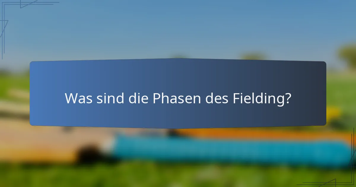 Was sind die Phasen des Fielding?